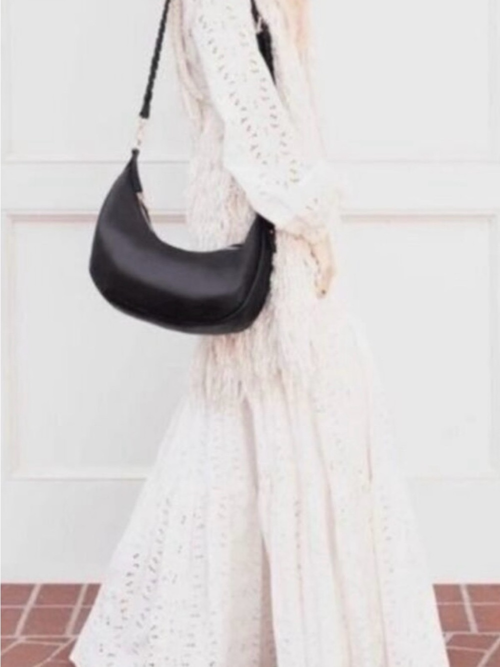 Jules Kae Classic Black Crescent Shoulder Bag